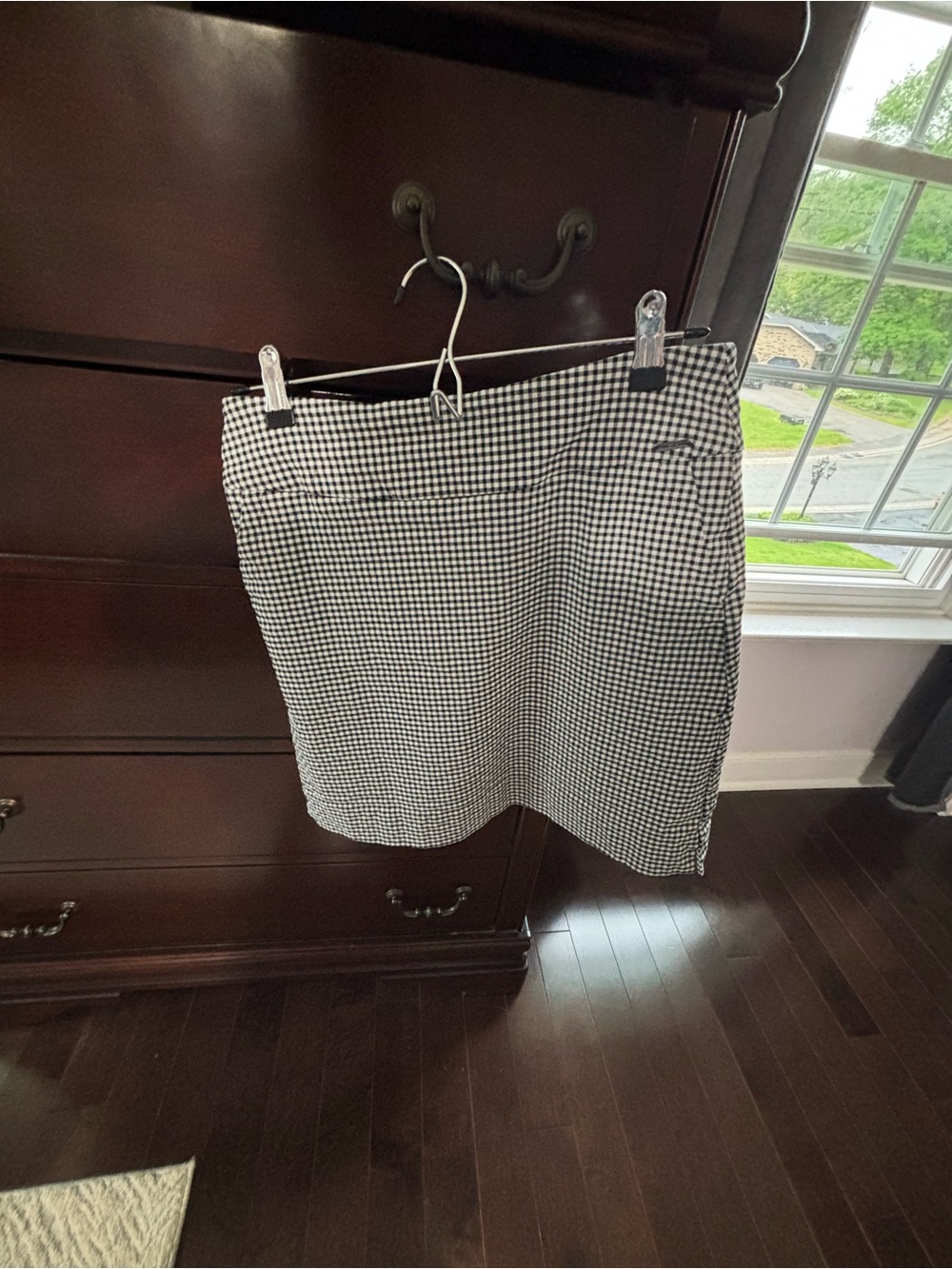 Women's Black and White Gingham Skirt